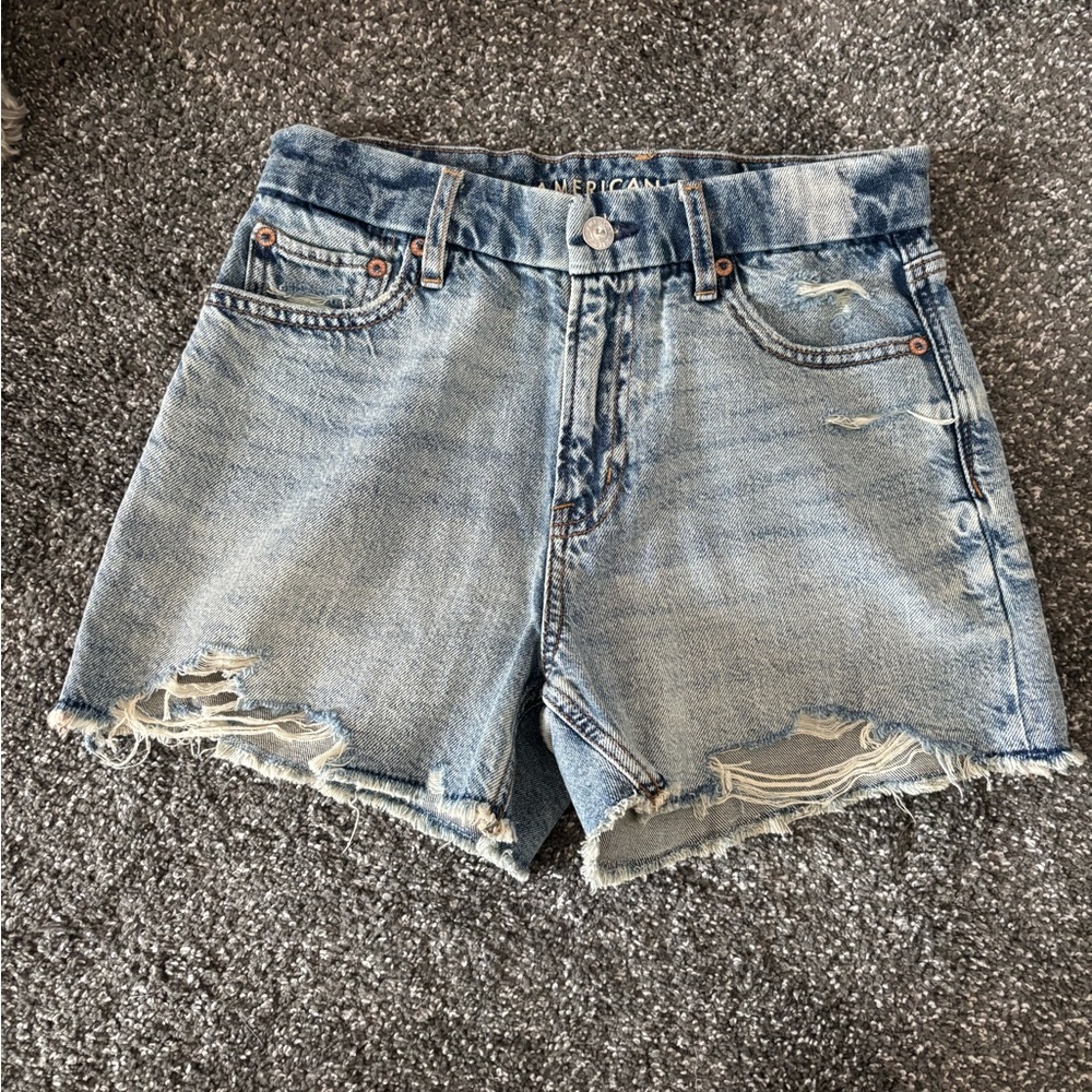 American Eagle Outfitters Curvy Relaxed Jean Shorts, 0